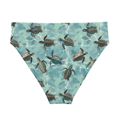 Oceanic Sea Turtle Eco High-Waisted Bikini Bottom - 