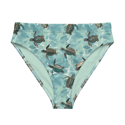 Oceanic Sea Turtle Eco High-Waisted Bikini Bottom - 