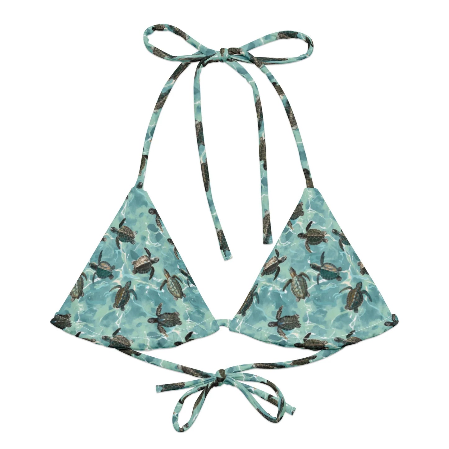 Oceanic Sea Turtle Eco String Bikini Top - 