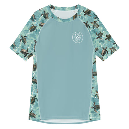 Oceanic Sea Turtle Men’s Short Sleeve Swim Shirt - Salinity Swimwear