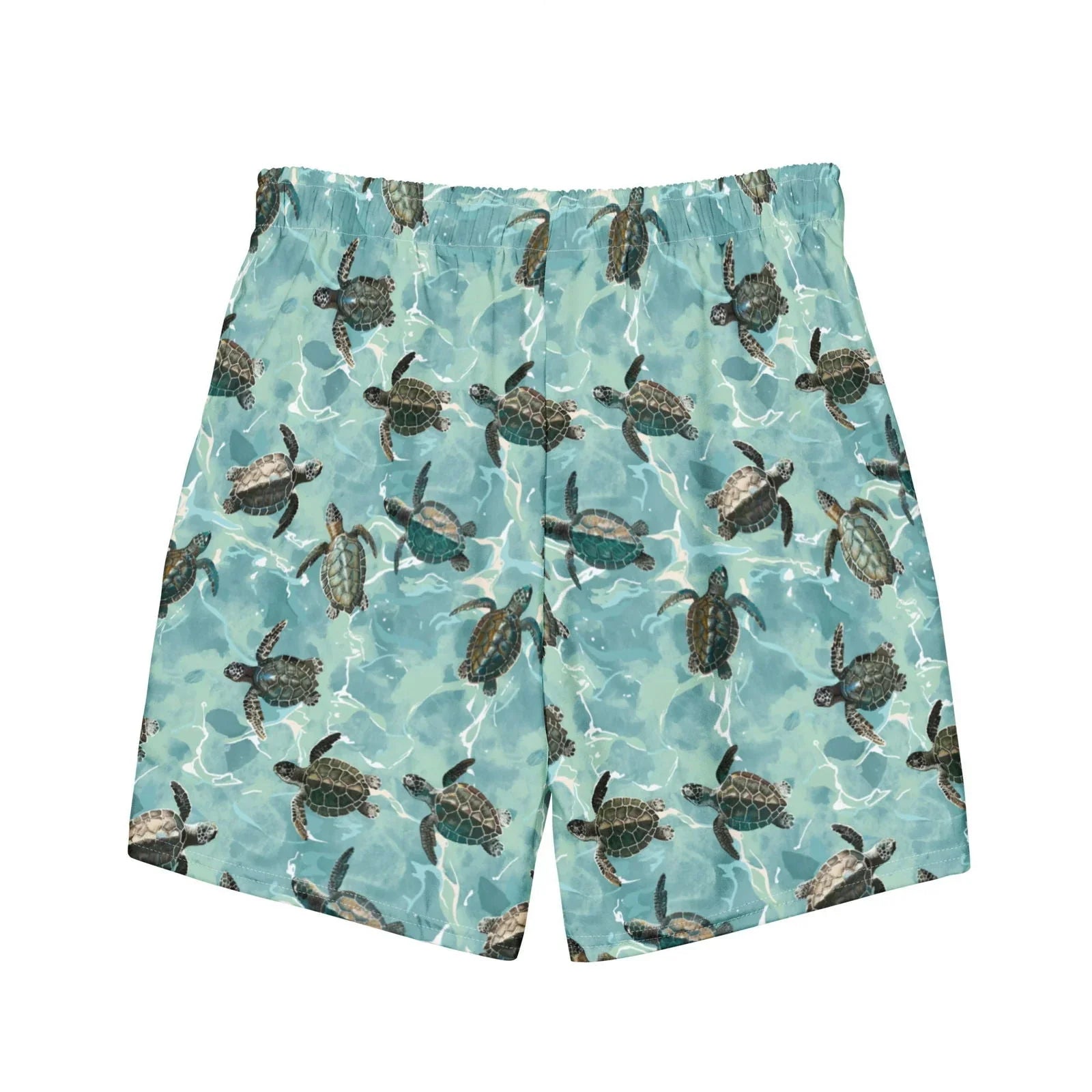 Oceanic Sea Turtle Men's Swim Trunks -  - ["coral","men","Oceanic Sea Turtle","trunks","turtle","women"]
