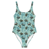 Oceanic Sea Turtle One-Piece Swimsuit -  - ["coral","Oceanic Sea Turtle","swim","turtle","women"]