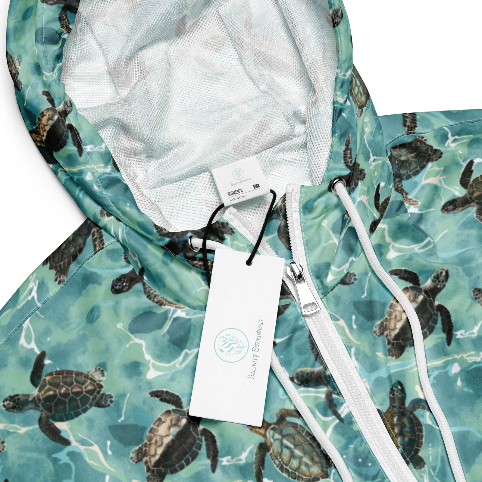 Oceanic Sea Turtle Women’s Cropped Windbreaker - 