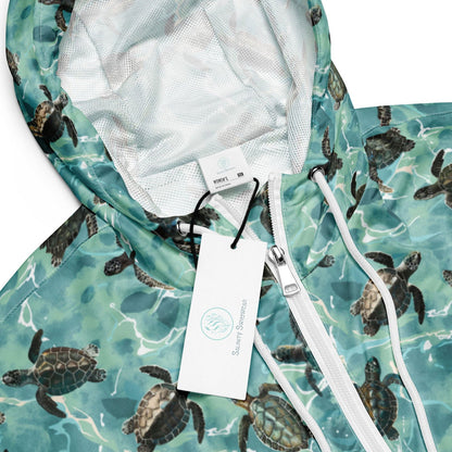 Oceanic Sea Turtle Women’s Cropped Windbreaker - 