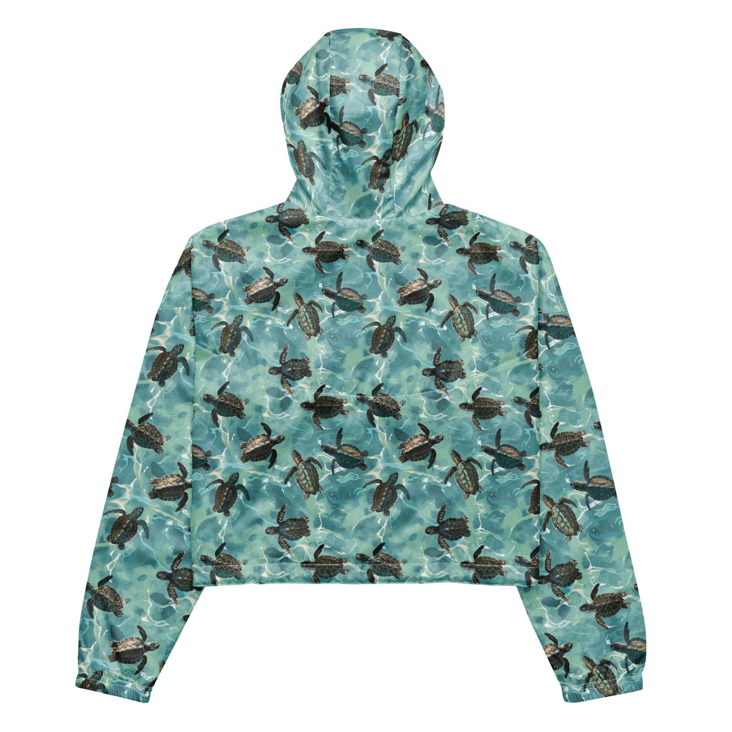Oceanic Sea Turtle Women’s Cropped Windbreaker - 
