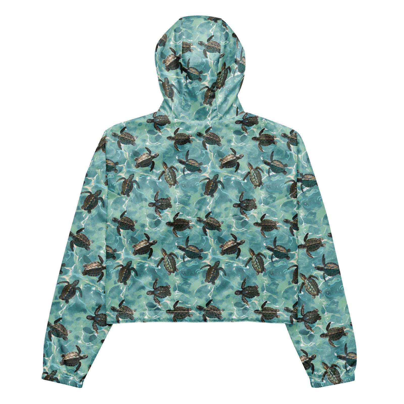 Oceanic Sea Turtle Women’s Cropped Windbreaker - 