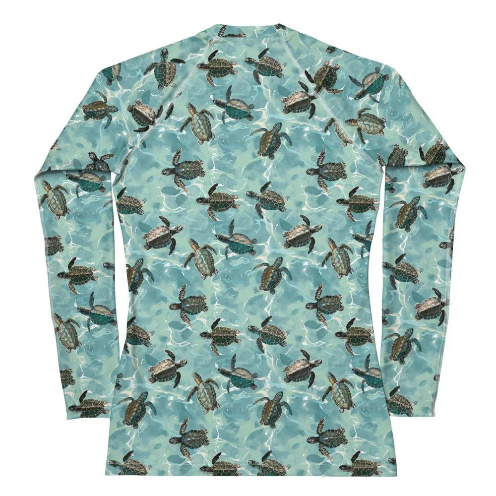Oceanic Sea Turtle Women's Rash Guard - 