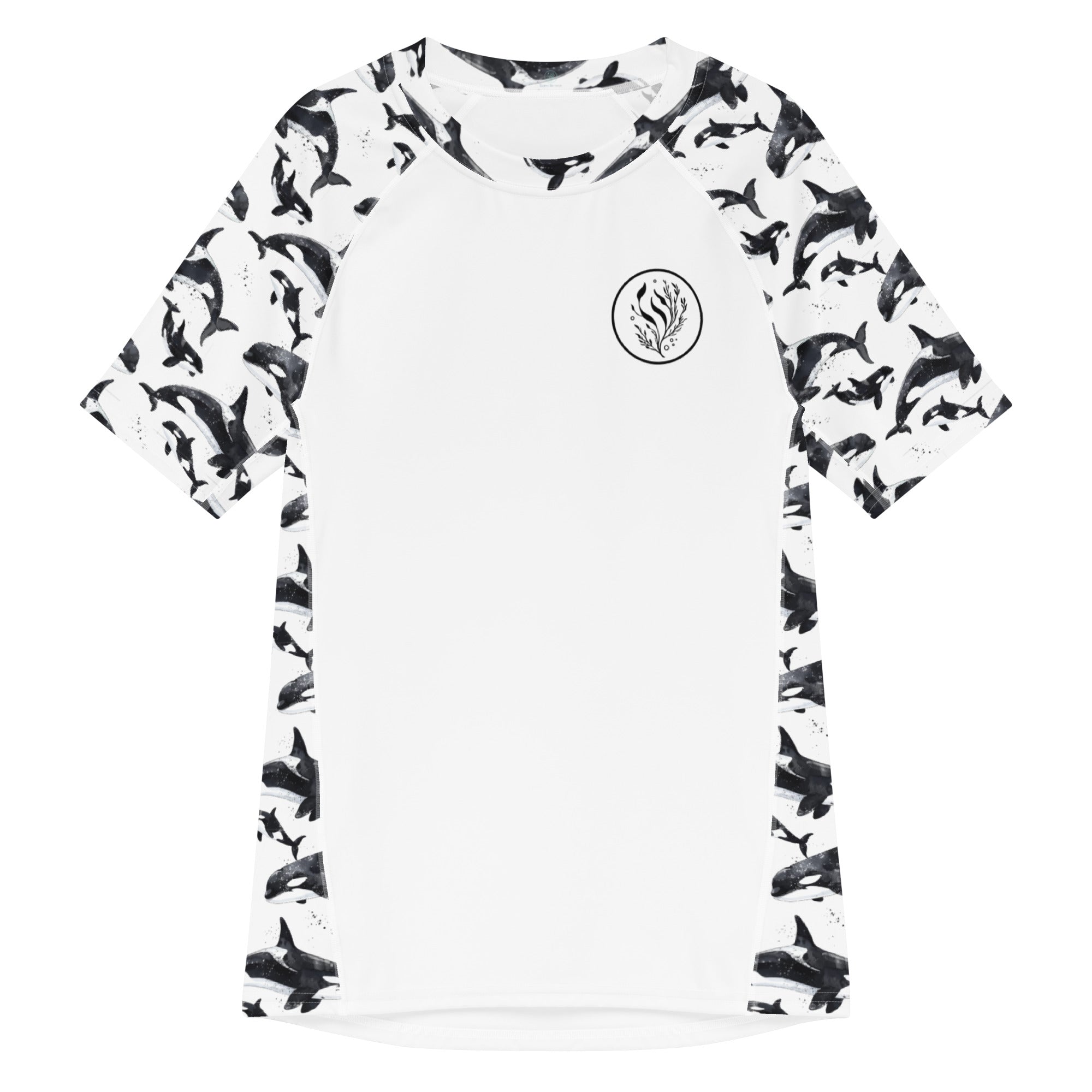 Midnight Orca Men’s Short Sleeve Swim Shirt -  - ["Men","Midnight Orca","orca","Rash guard","Wildlife"]