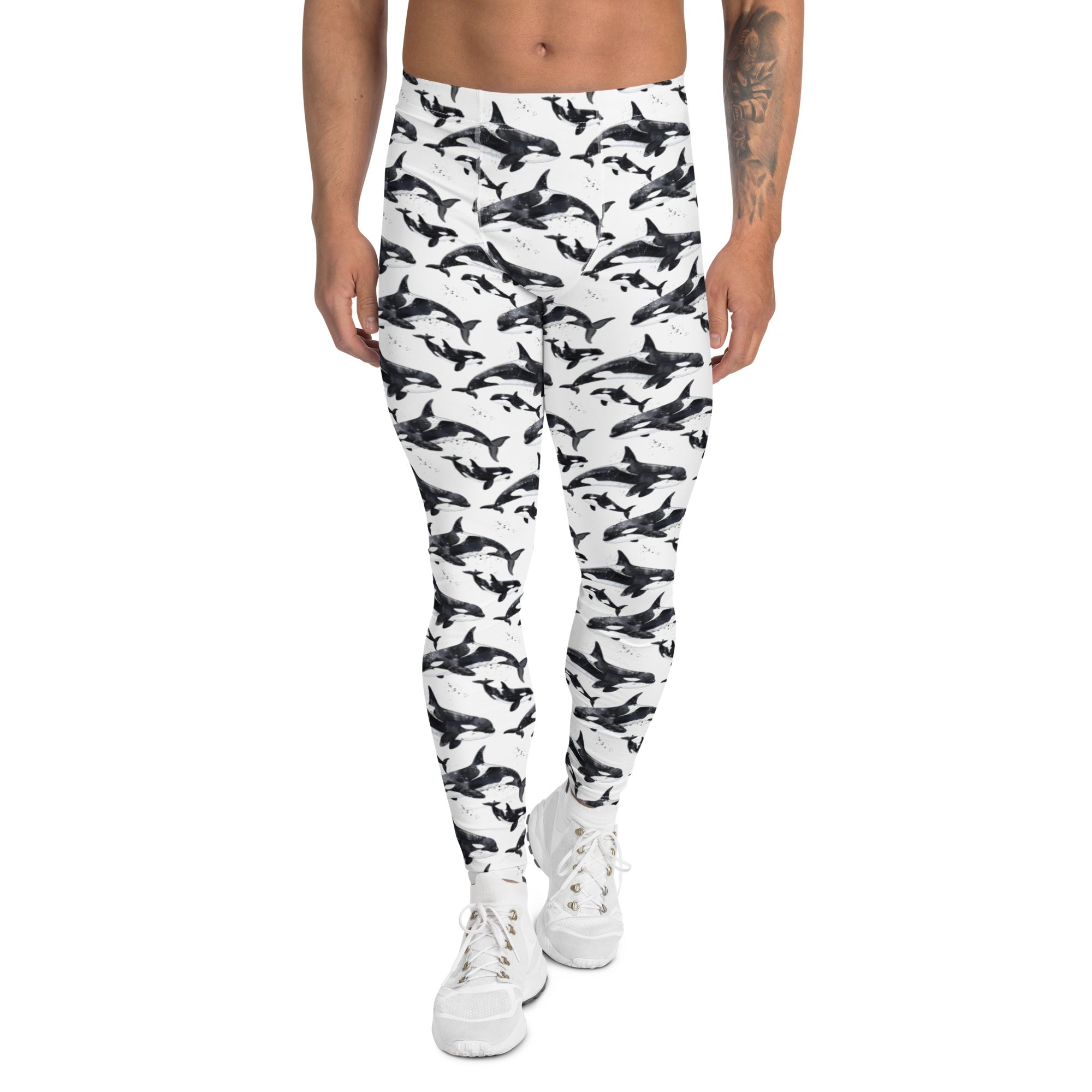 Spotted Eagle Ray Men's Swim Leggings -  - ["leggings","men","ray","Spotted Eagle Ray","Wildlife"]