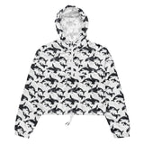 Midnight Orca Women’s cropped Windbreaker -  - ["jacket","Midnight Orca","orca","Wildlife","women"]