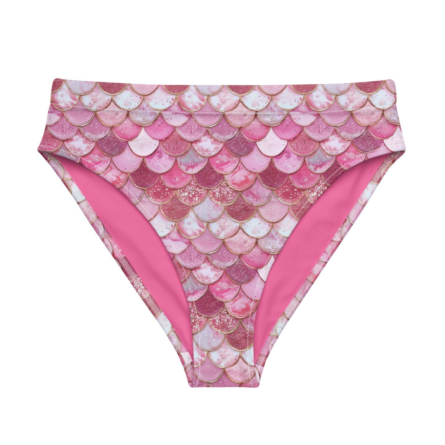 Pink Pearl Mermaid Eco High-Waisted Bikini Bottom - 