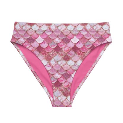 Pink Pearl Mermaid Eco High-Waisted Bikini Bottom - 