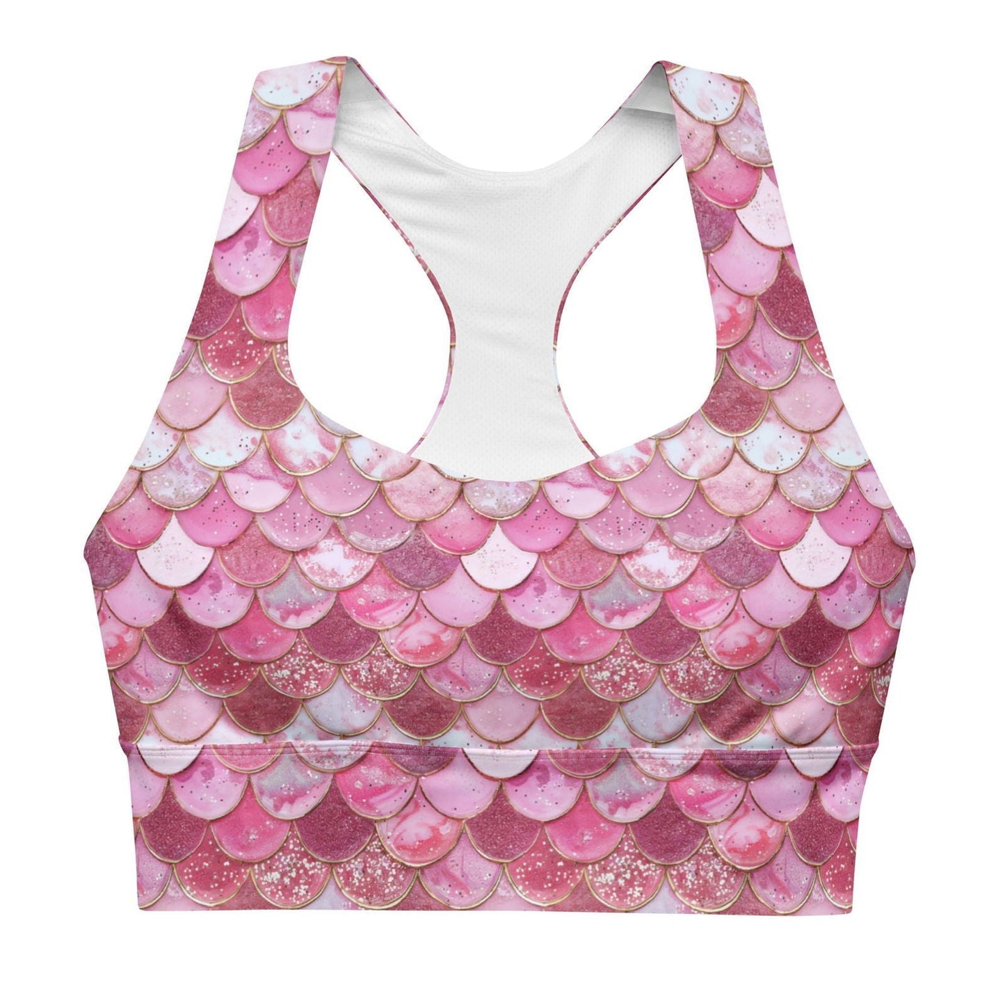 Pink Pearl Mermaid Eco Sports Bra Top - 