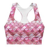 Pink Pearl Mermaid Eco Sports Bra Top -  - ["mermaid","Pink Pearl Mermaid","swim","women"]