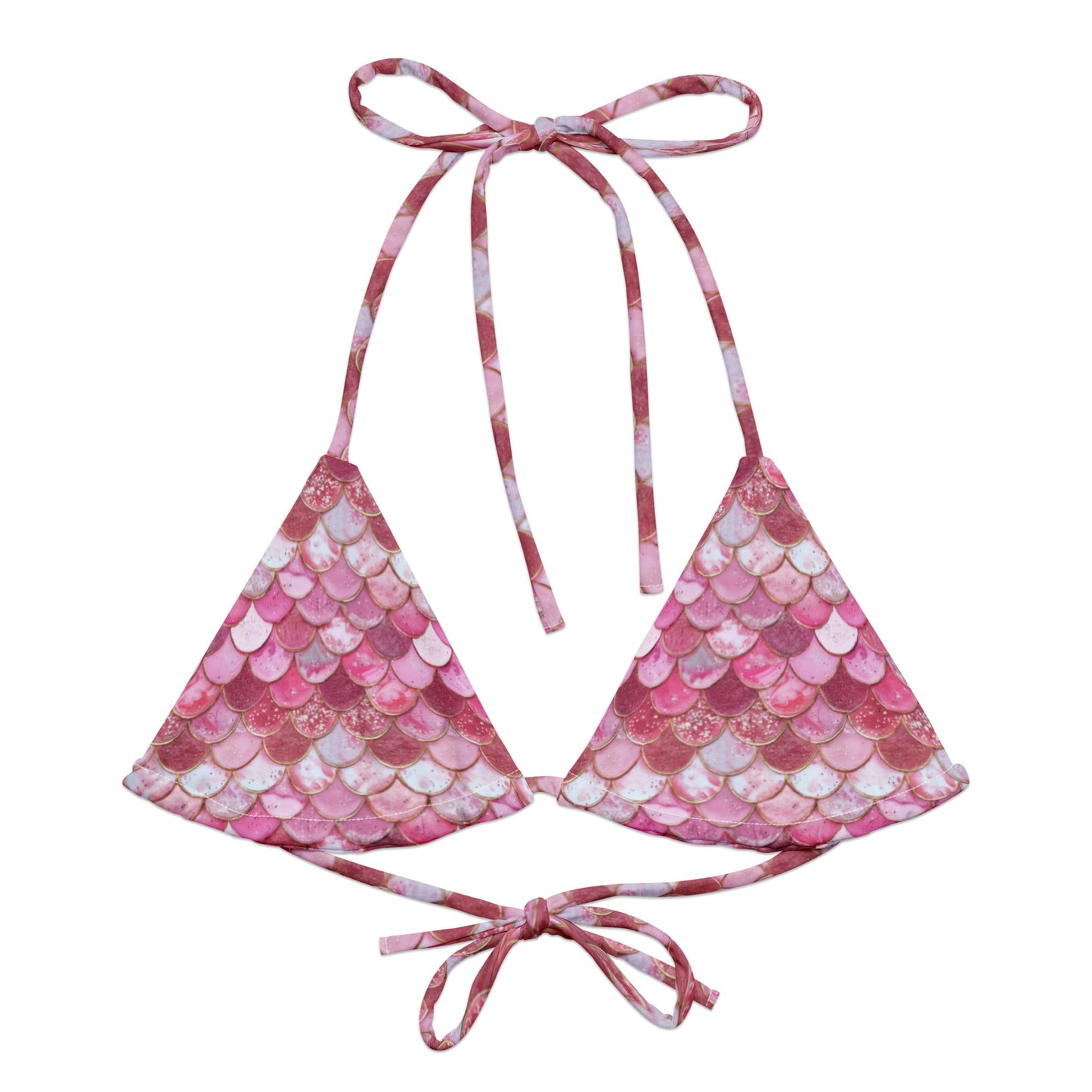 Pink Pearl Mermaid Eco String Bikini Top - 