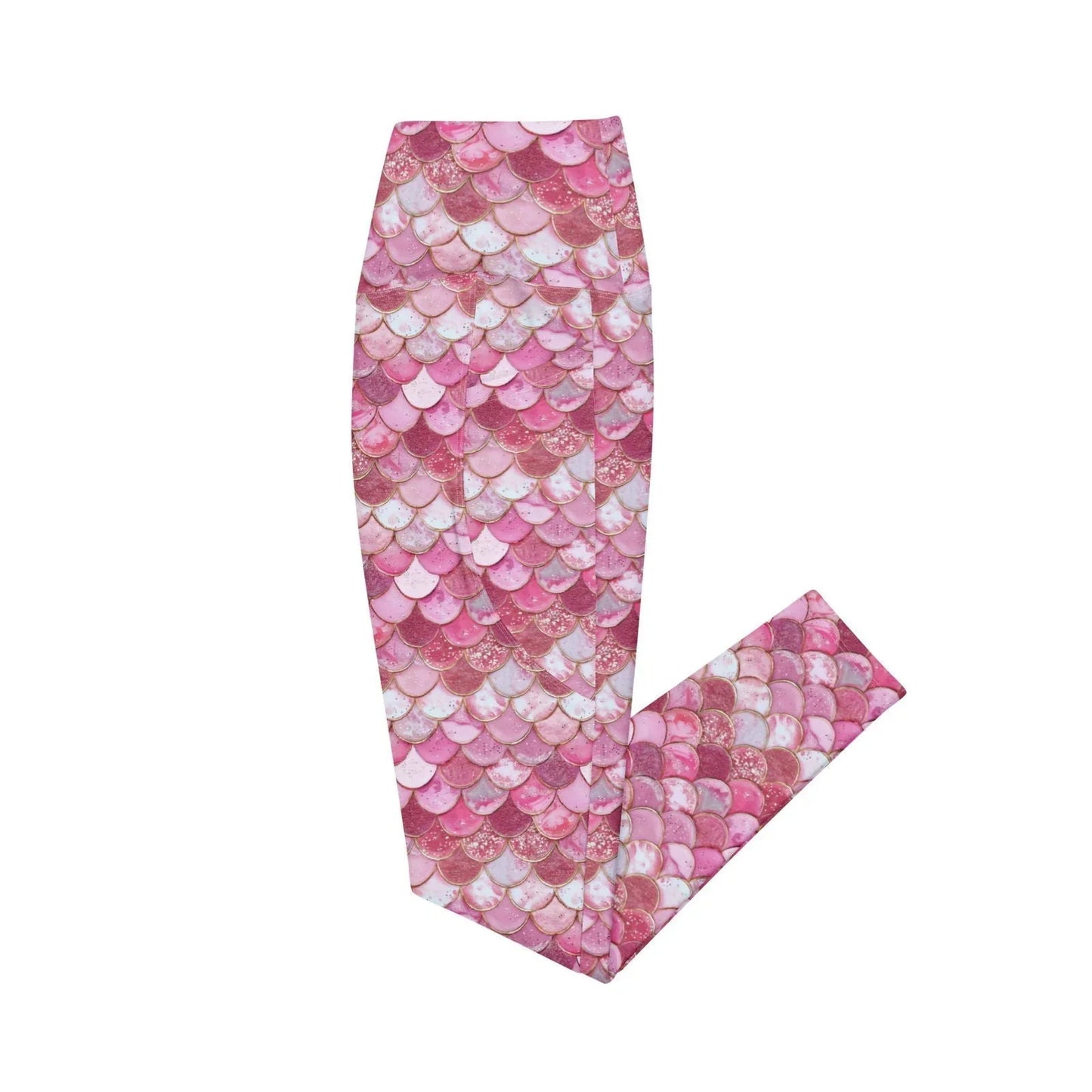 Pink Pearl Mermaid Eco Swim Leggings With Pockets - 