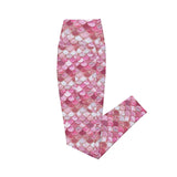Pink Pearl Mermaid Eco Swim Leggings With Pockets -  - ["leggings","mermaid","Pink Pearl Mermaid","women"]
