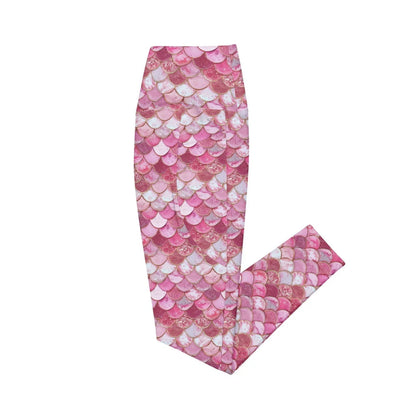 Pink Pearl Mermaid Eco Swim Leggings With Pockets - 