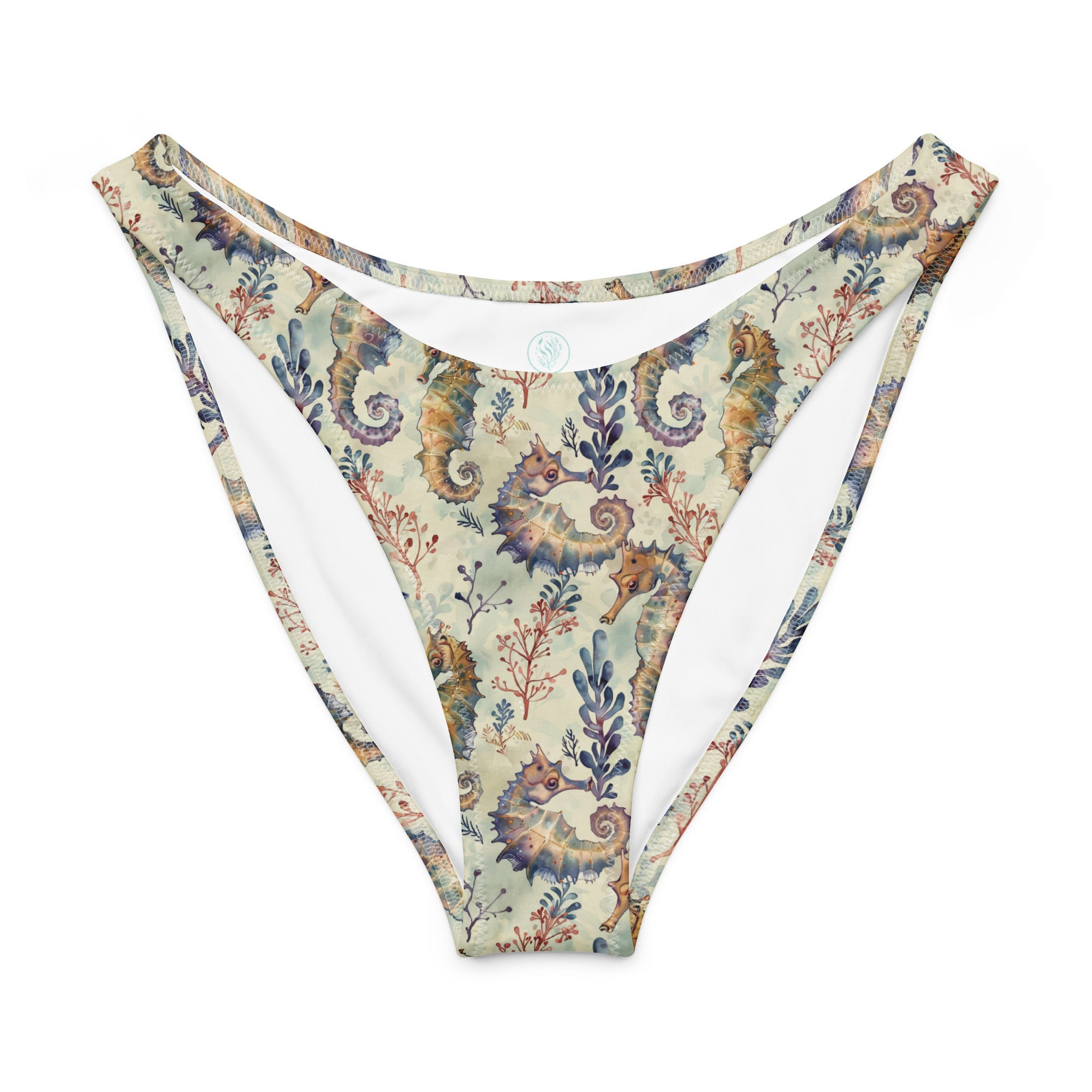 Seahorse Haven Eco High-Leg Cheeky Bikini Bottom -  - ["seahorse","Seahorse Haven","swim","women"]