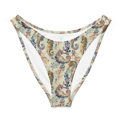 Seahorse Haven Eco High-Leg Cheeky Bikini Bottom - 