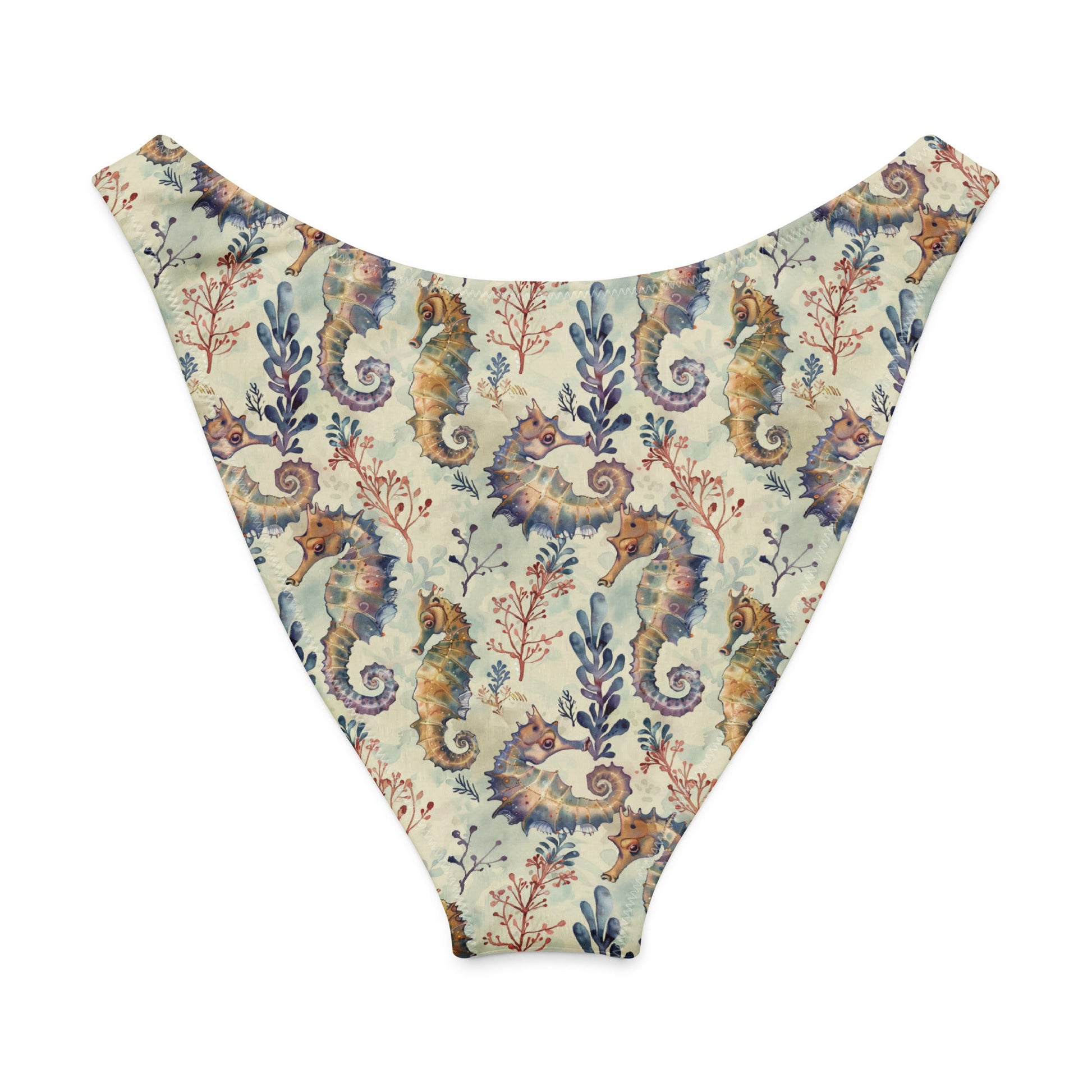 Seahorse Haven Eco High-Leg Cheeky Bikini Bottom - 