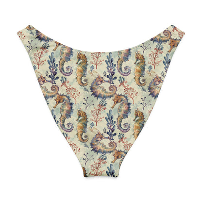 Seahorse Haven Eco High-Leg Cheeky Bikini Bottom - 
