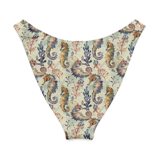 Seahorse Haven Eco High-Leg Cheeky Bikini Bottom - 