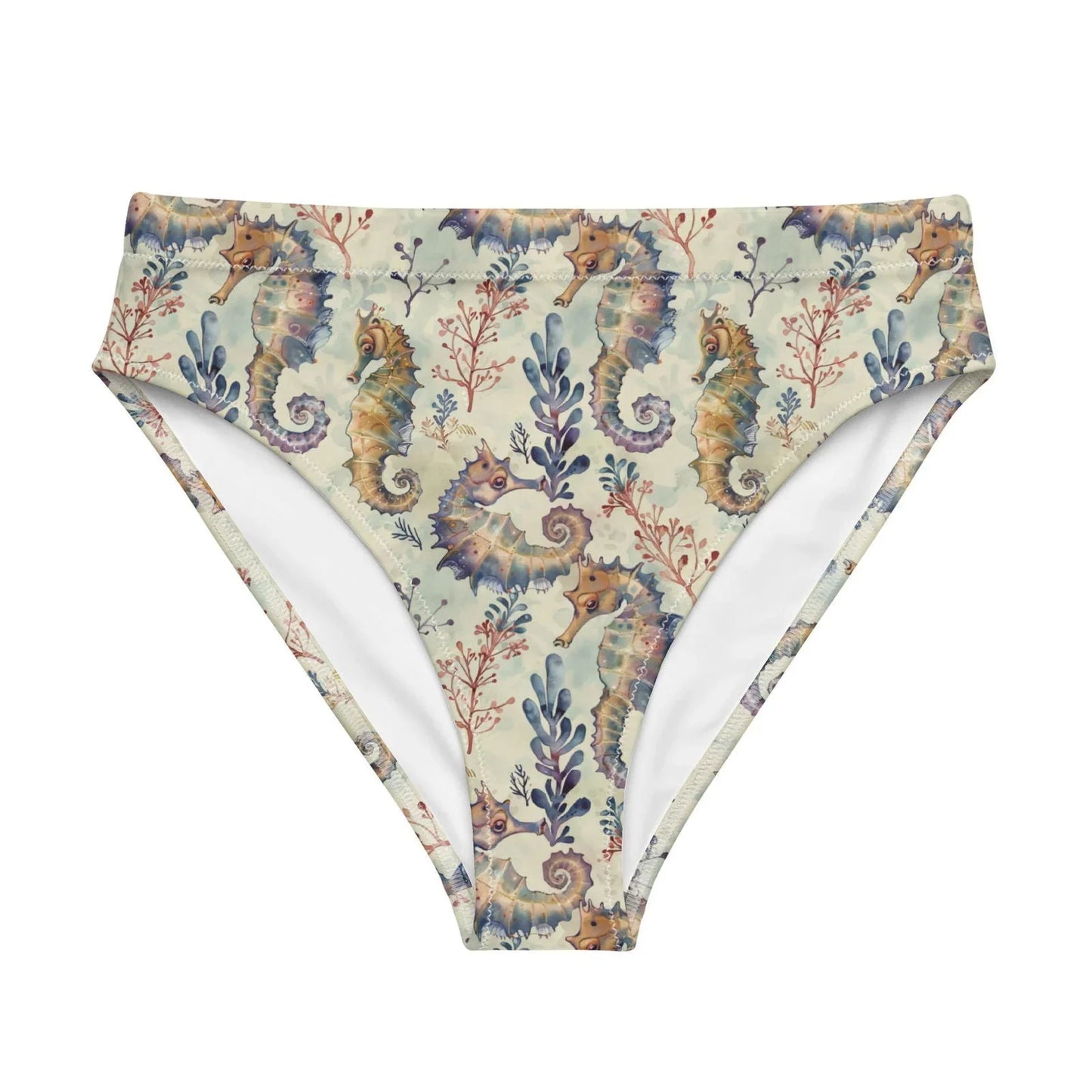 Seahorse Haven Eco High-Waisted Bikini Bottom - 