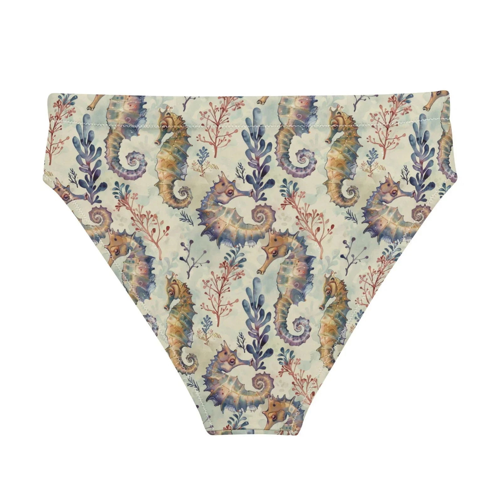 Seahorse Haven Eco High-Waisted Bikini Bottom - 