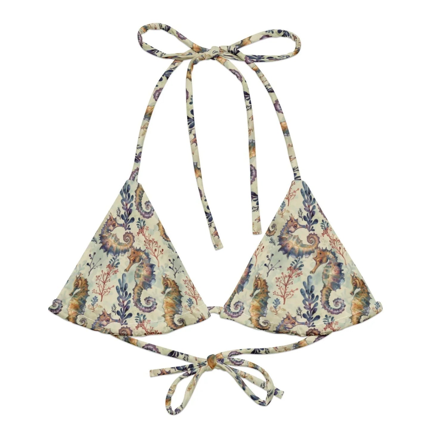 Seahorse Haven Eco String Bikini Top - 