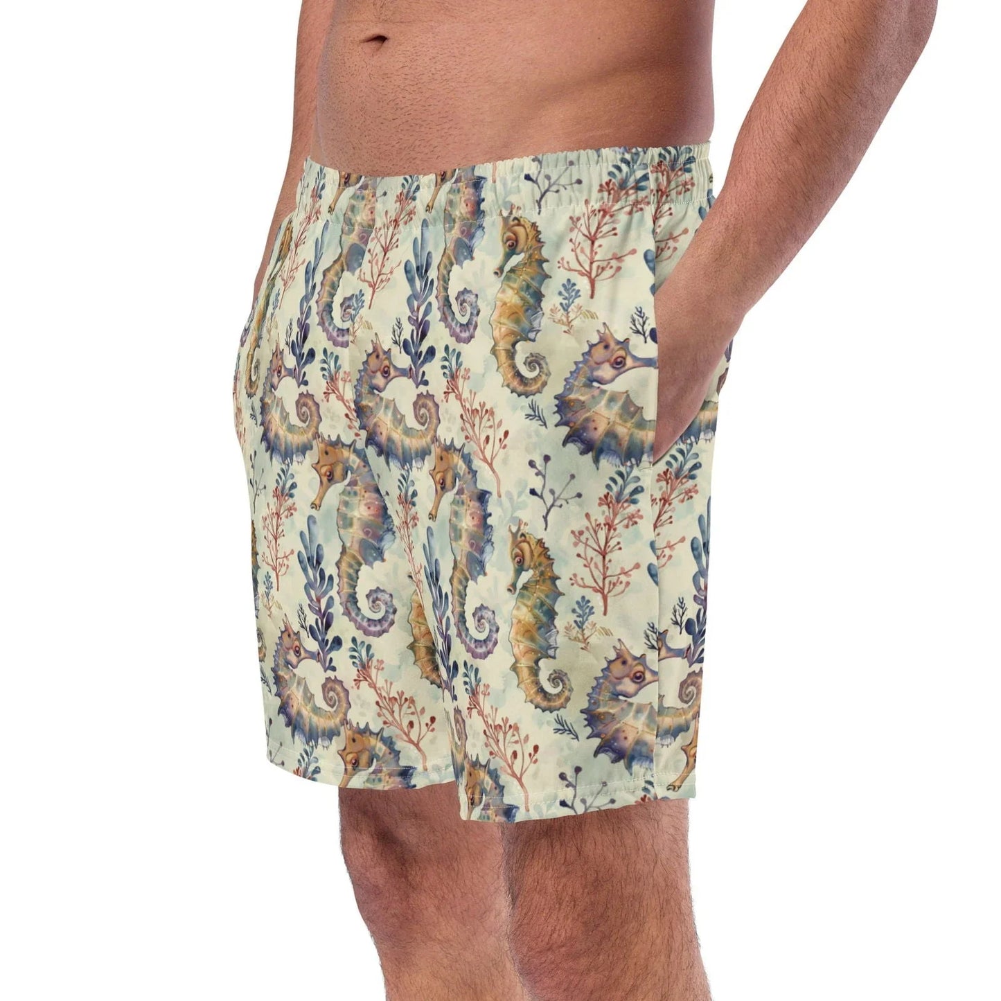 Seahorse Haven Men's Swim Trunks - 