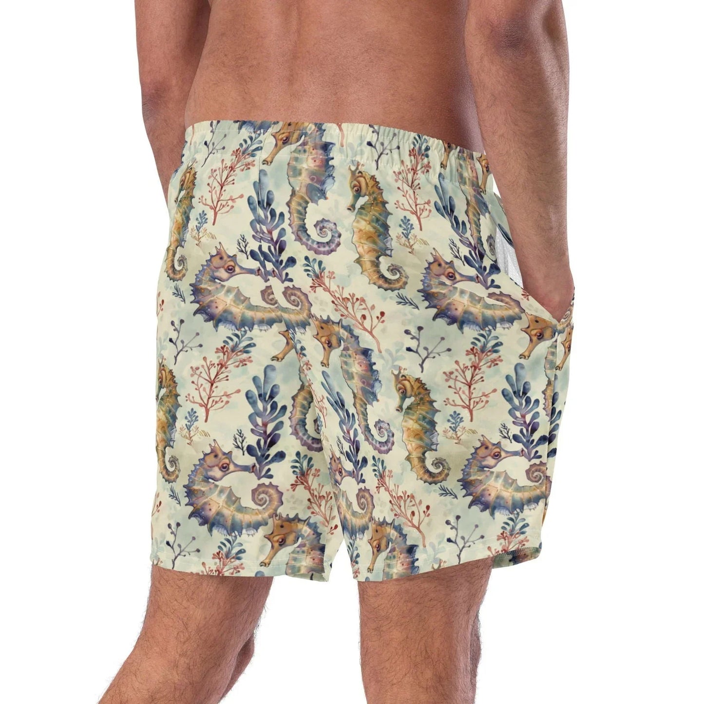 Seahorse Haven Men's Swim Trunks - 