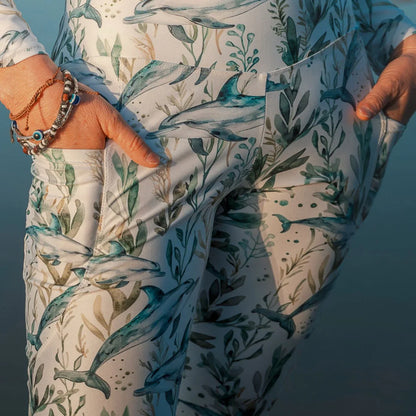 Seascape Dolphin Eco Swim Leggings With Pockets - 