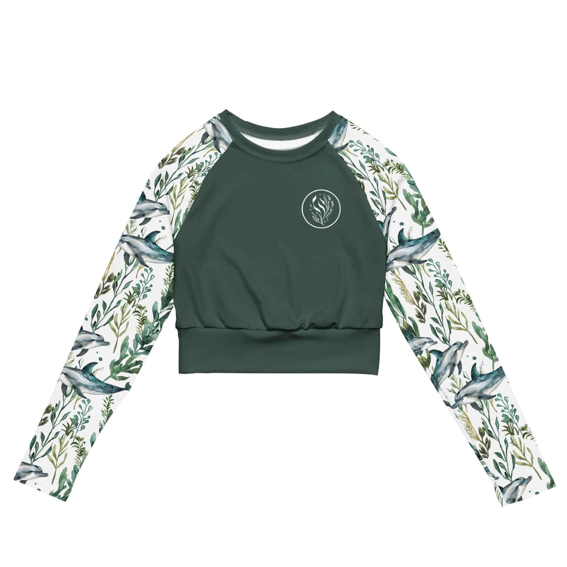 Seascape Dolphin Eco Cropped Rash Guard Solid - 