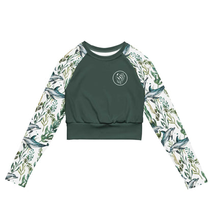 Seascape Dolphin Eco Cropped Rash Guard Solid - 
