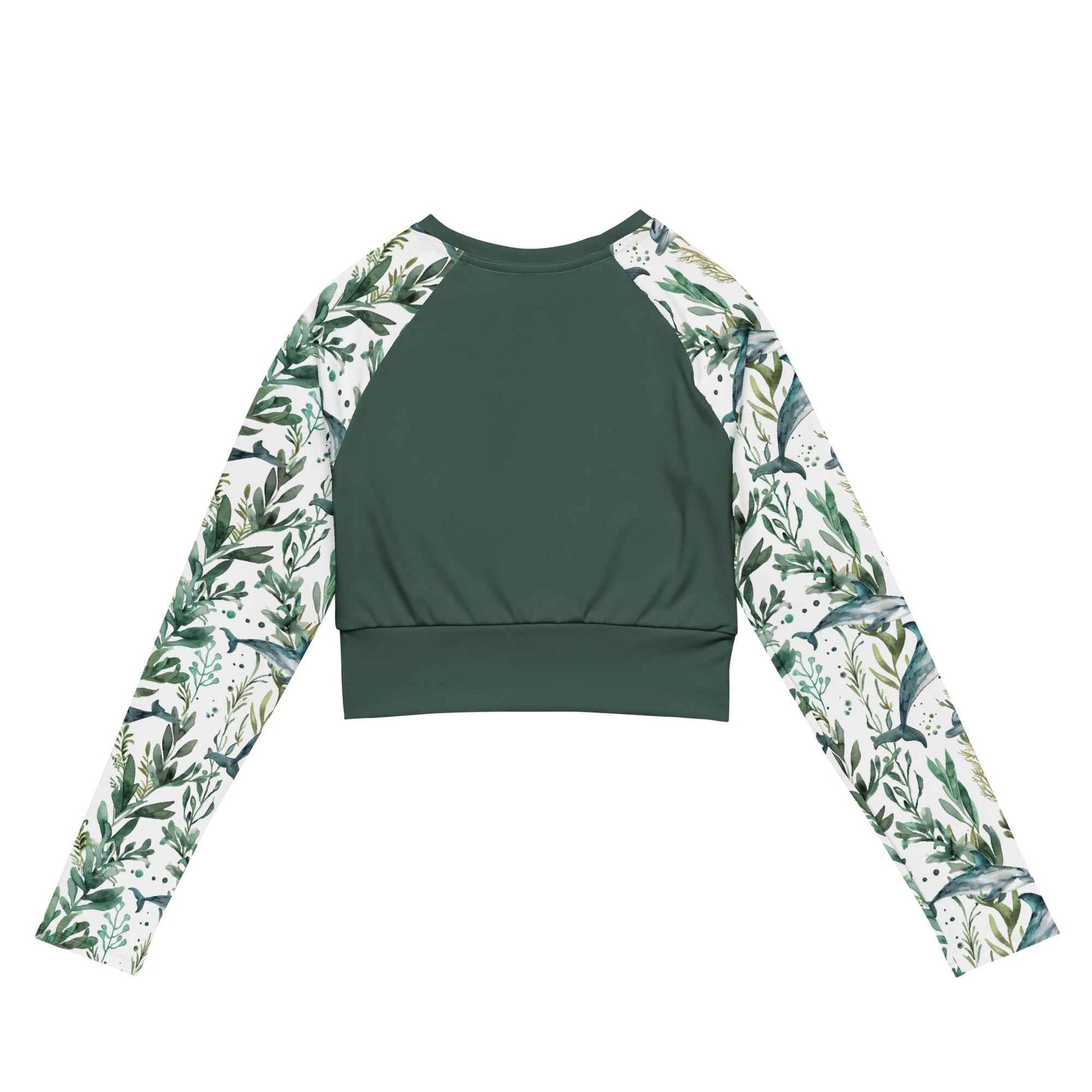 Seascape Dolphin Eco Cropped Rash Guard Solid - 