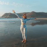 Spotted Eagle Ray Eco Cropped Rash Guard -  - ["rash guard","ray","Spotted Eagle Ray","Wildlife","women"]