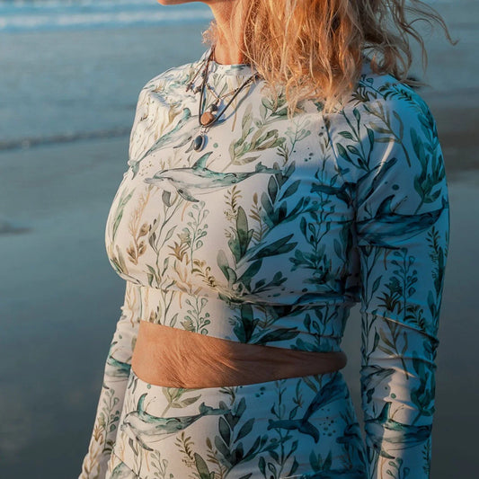 Spotted Eagle Ray Eco Cropped Rash Guard - 