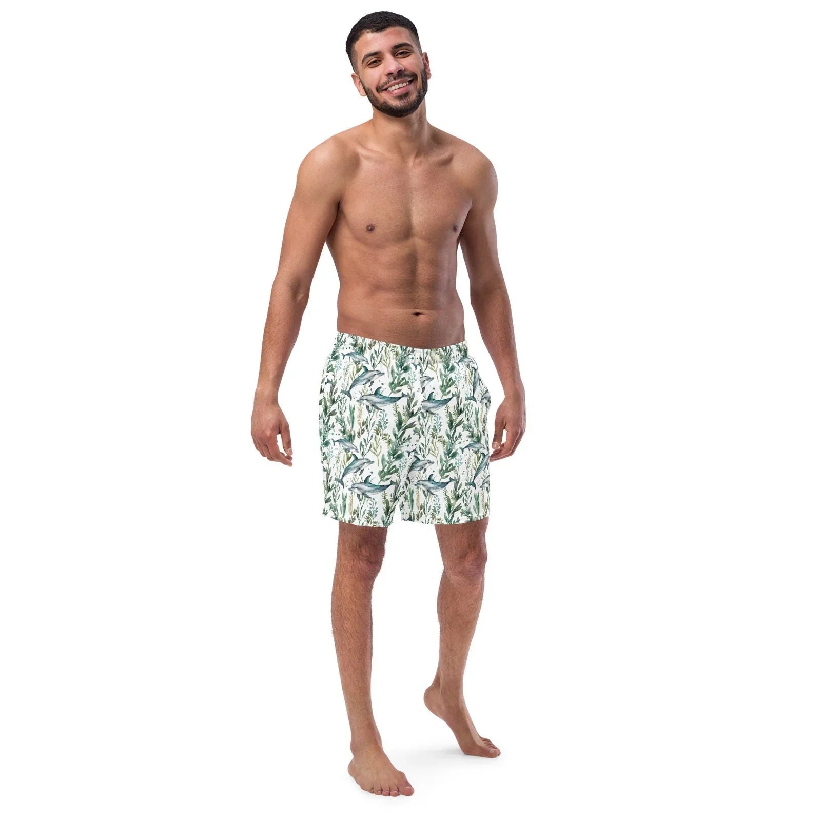 Seascape Dolphin Men's Swim Trunks - 