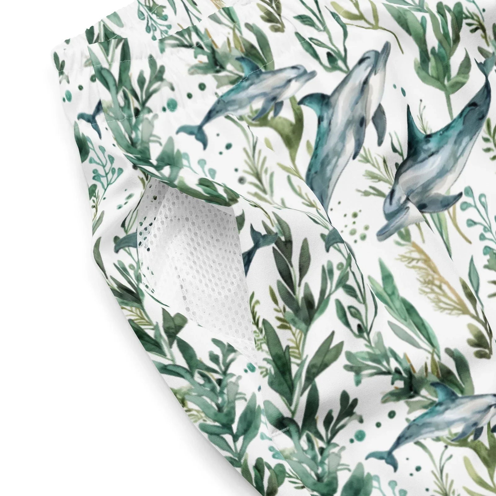 Seascape Dolphin Men's Swim Trunks - 