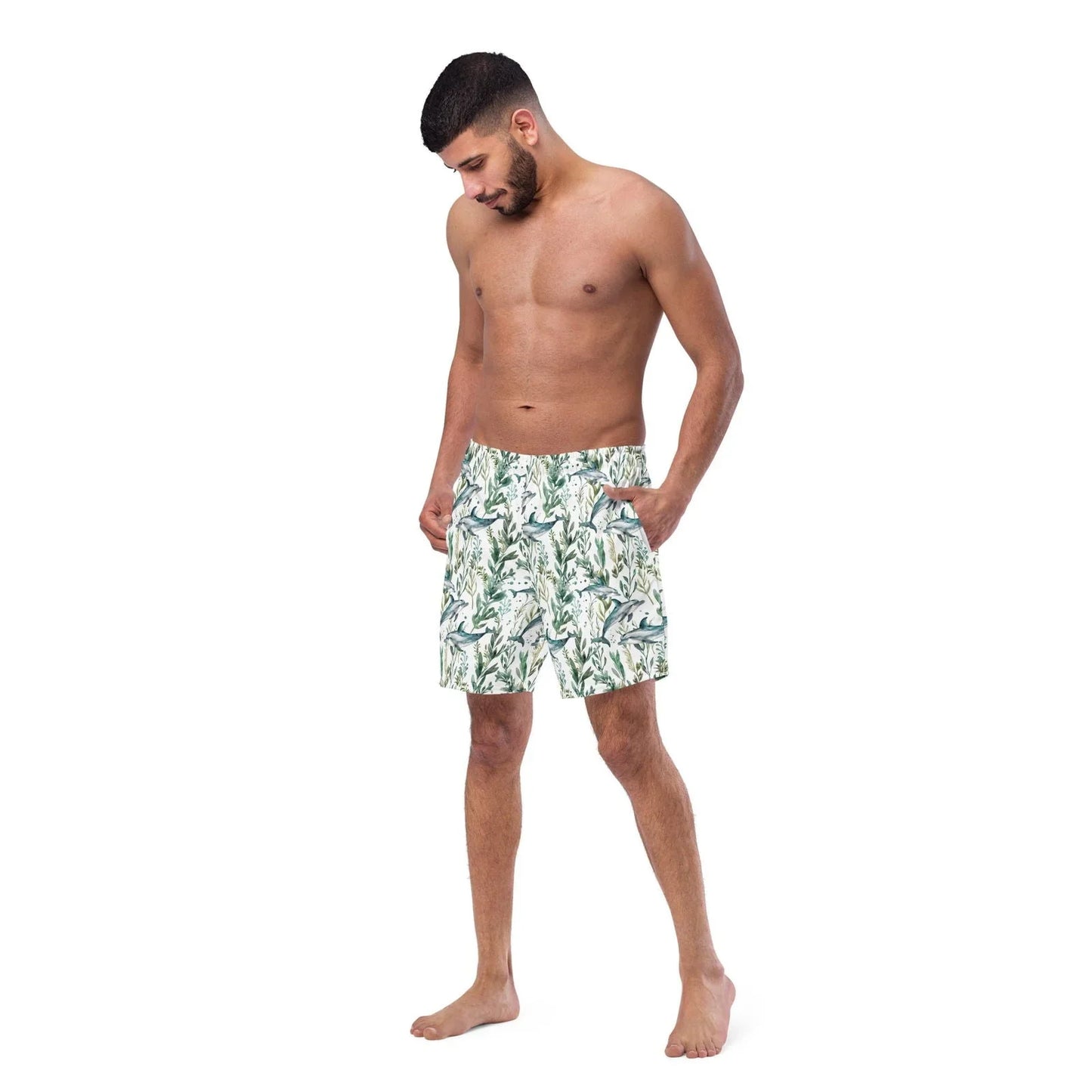 Seascape Dolphin Men's Swim Trunks - 