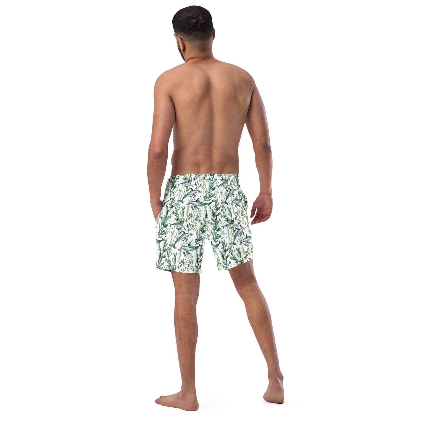 Seascape Dolphin Men's Swim Trunks - 
