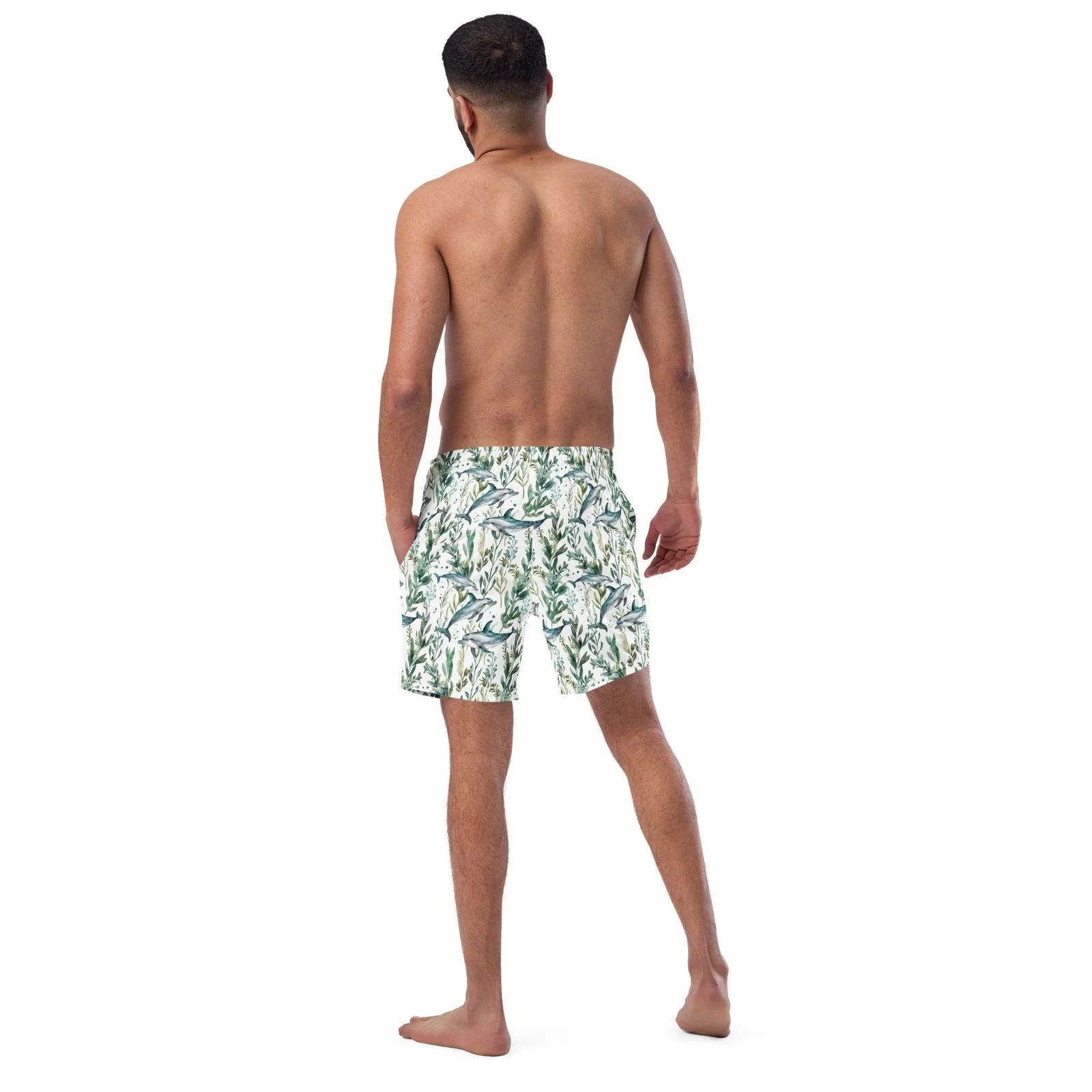 Seascape Dolphin Men's Swim Trunks - 