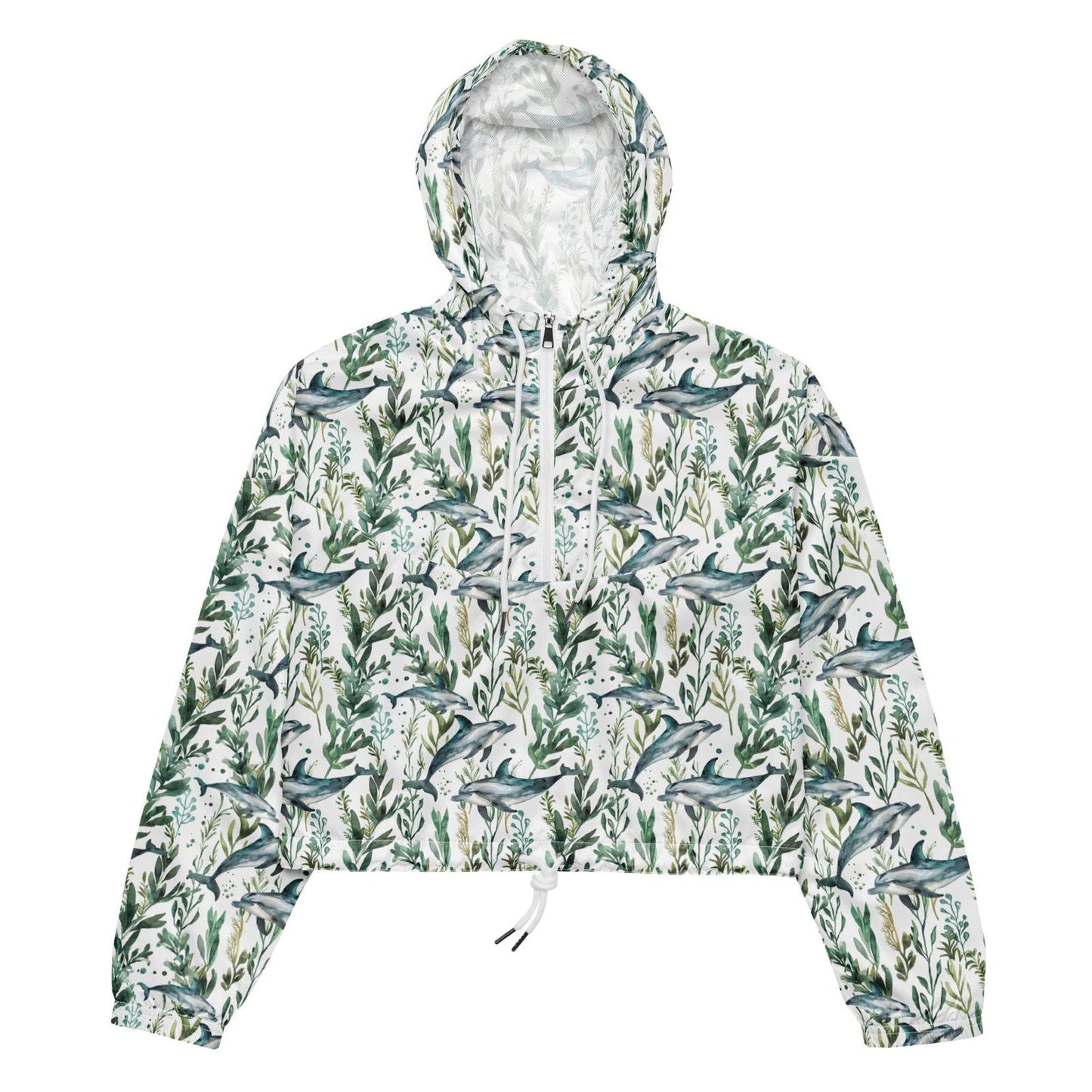 Seascape Dolphin Women’s cropped Windbreaker - 