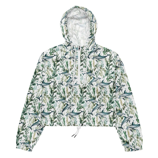 Seascape Dolphin Women’s cropped Windbreaker - 