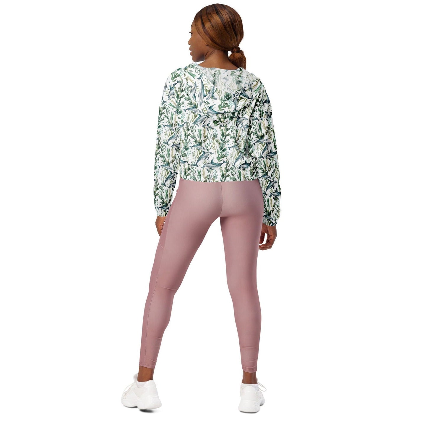 Seascape Dolphin Women’s cropped Windbreaker - 