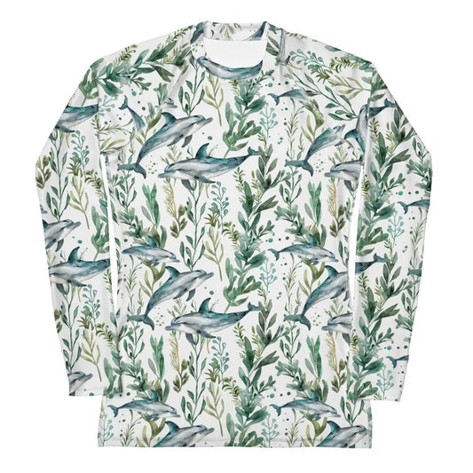 Seascape Dolphin Women's Rash Guard - 