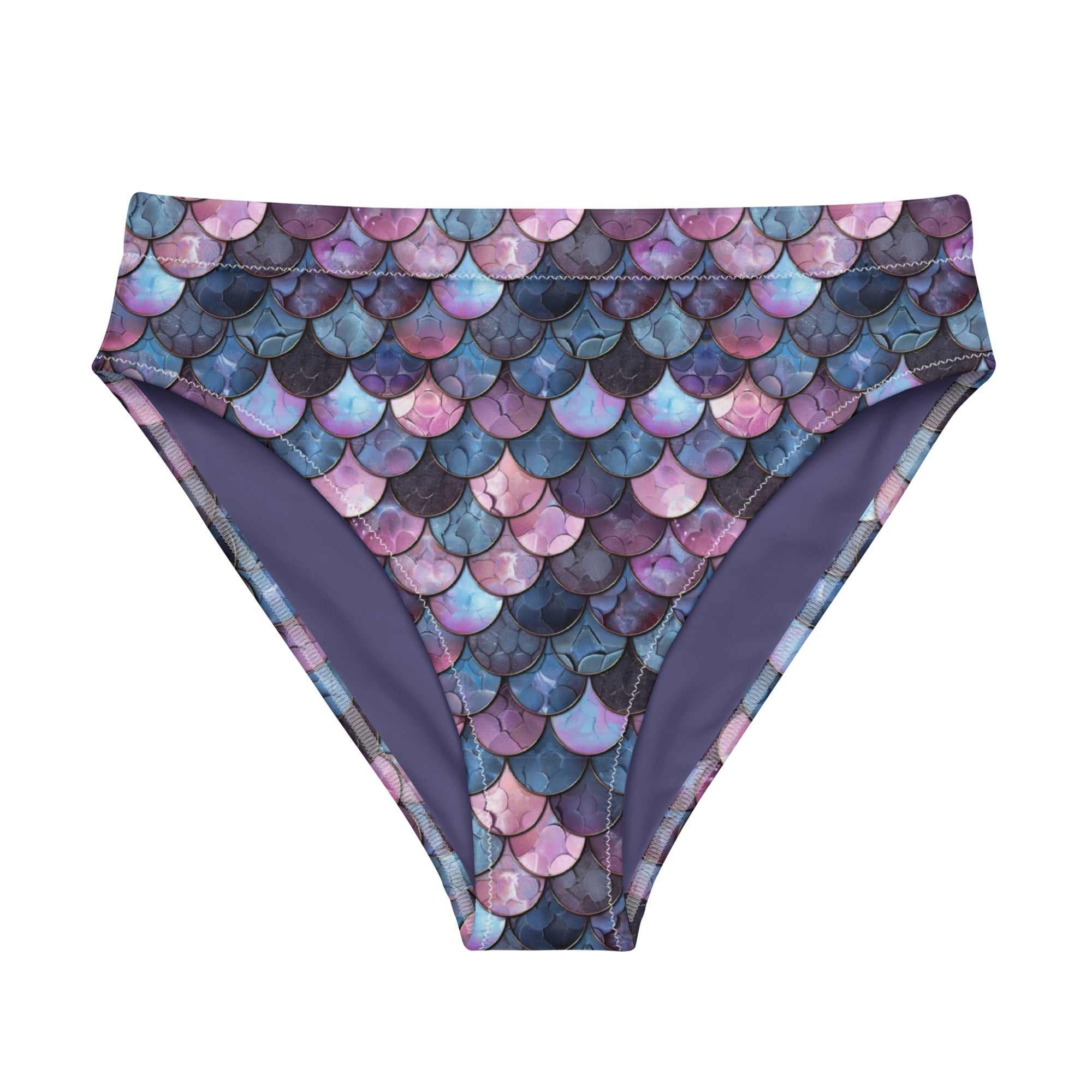 Shadowy Sea Siren Eco High-Waisted Bikini Bottom -  - ["mermaid","Shadowy Sea Siren","swim","women"]