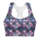 Shadowy Sea Siren Eco Sports Bra Top -  - ["mermaid","Shadowy Sea Siren","swim","women"]