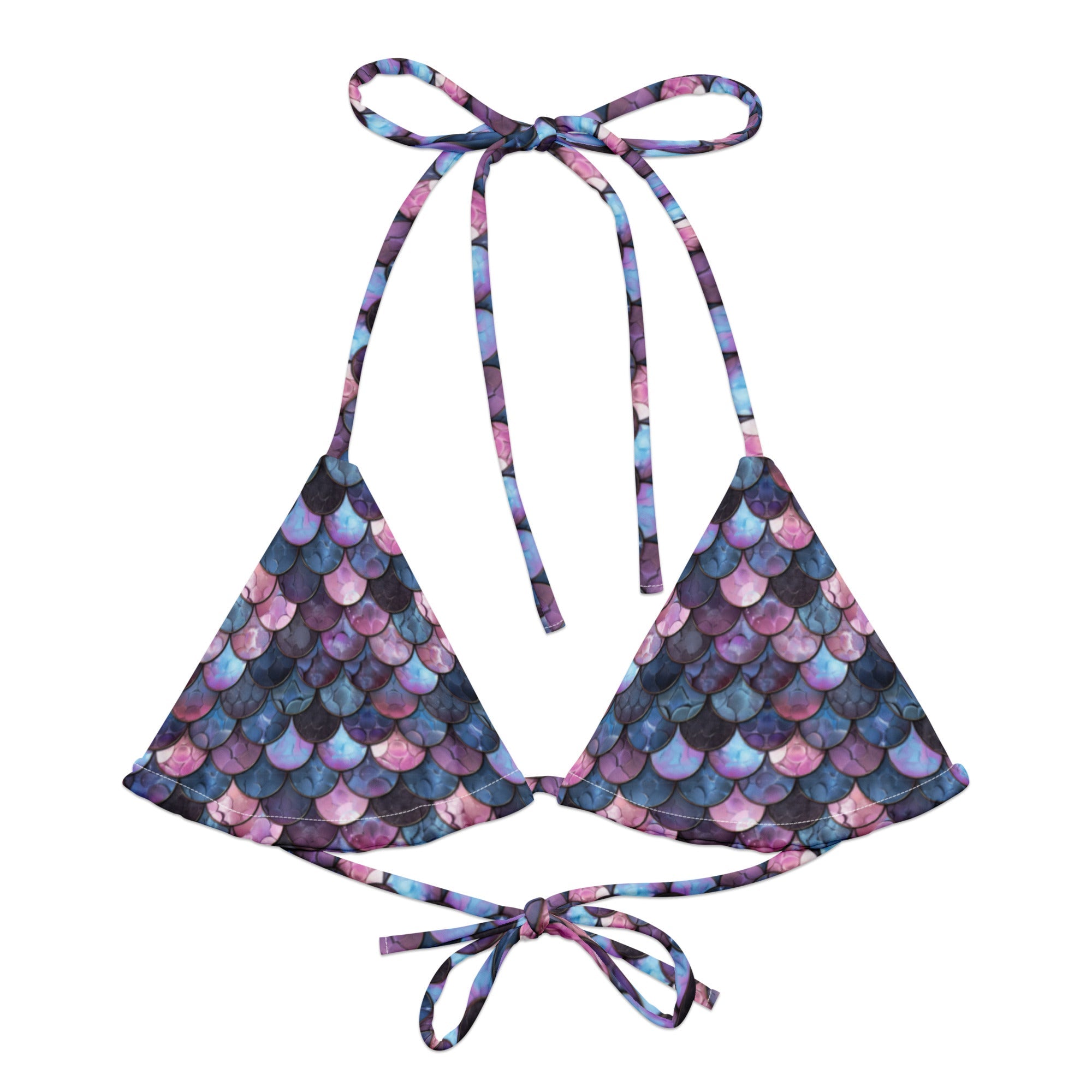 Shadowy Sea Siren Eco String Bikini Top -  - ["mermaid","Shadowy Sea Siren","swim","women"]